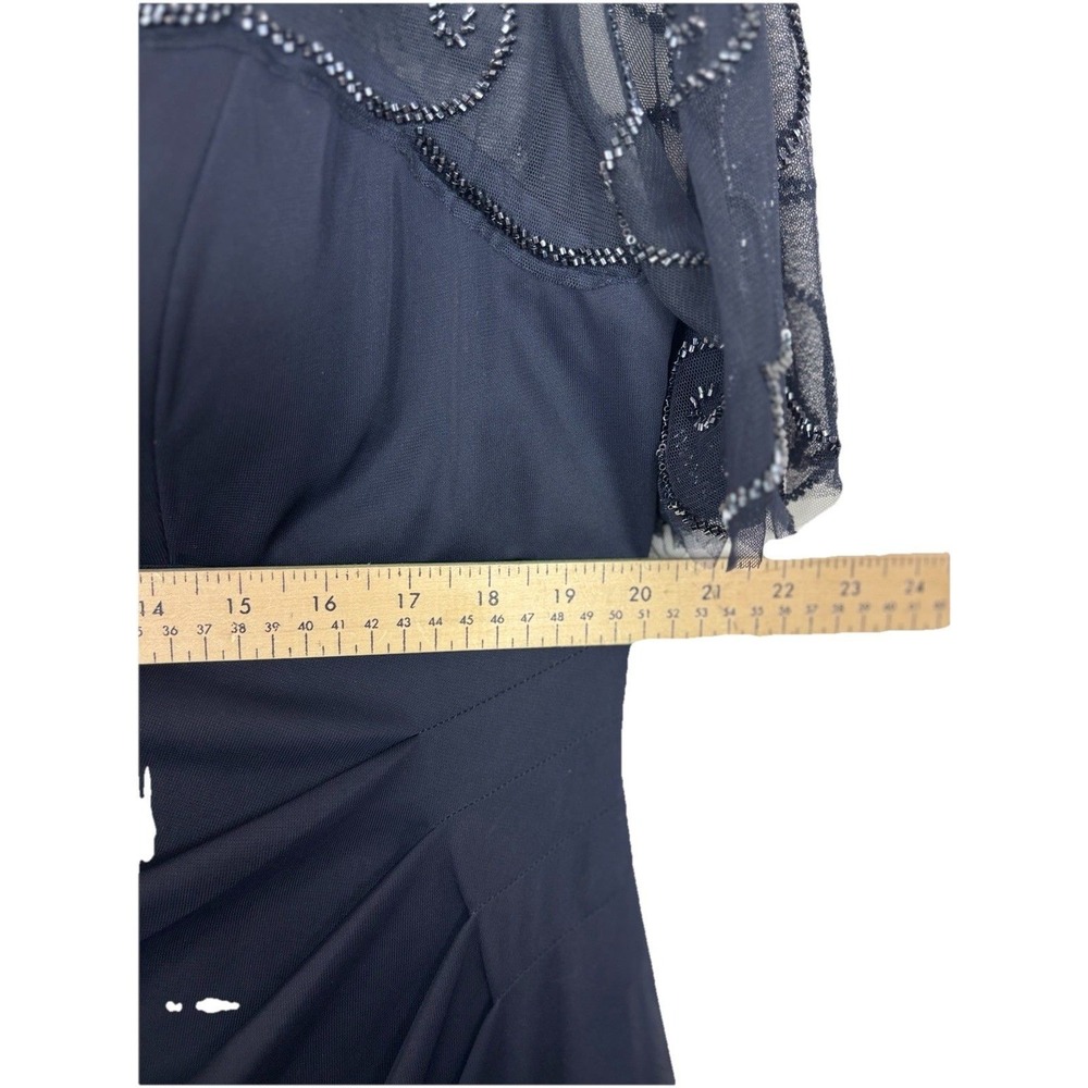 Xscape Plus Size 16W Long Formal Dress Beaded Sequin Illusion Neck Gown Evening - Picture 9 of 14